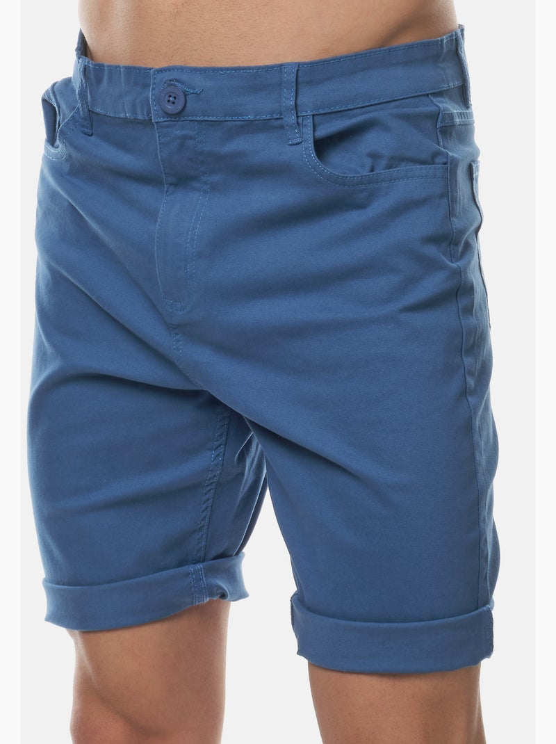 Bermuda chino uni Bleu - Kiabi