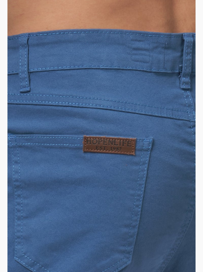 Bermuda chino uni Bleu - Kiabi