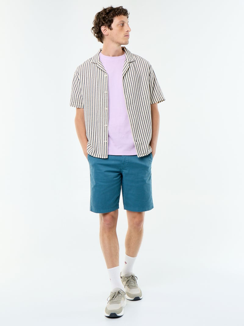 Bermuda chino uni Bleu - Kiabi