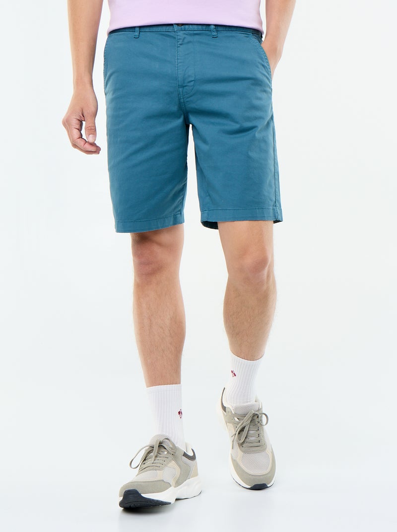 Bermuda chino uni Bleu - Kiabi