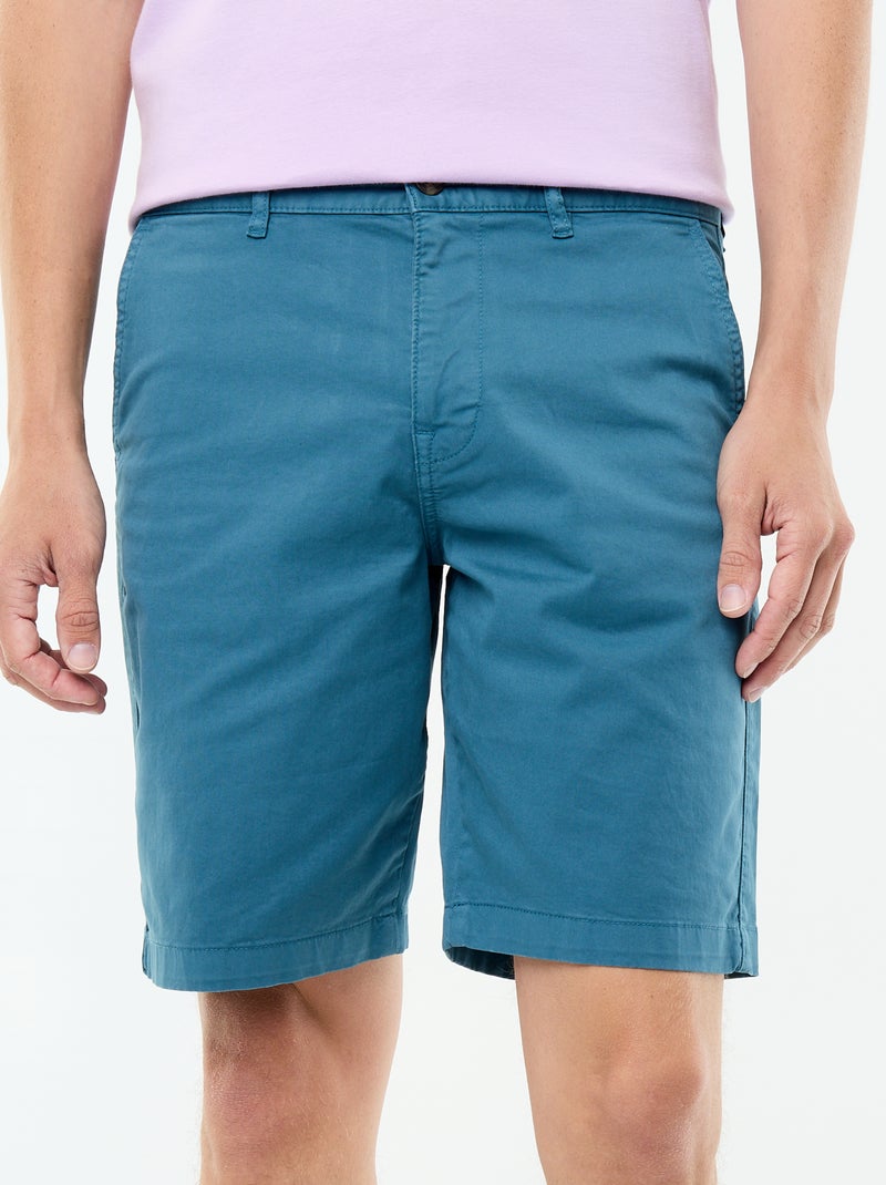 Bermuda chino uni Bleu - Kiabi