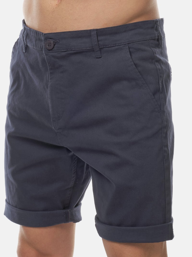 Bermuda chino uni Bleu marine - Kiabi