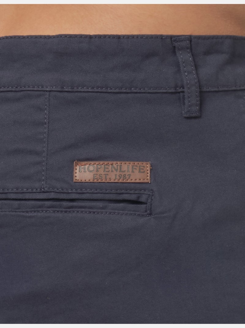 Bermuda chino uni Bleu marine - Kiabi