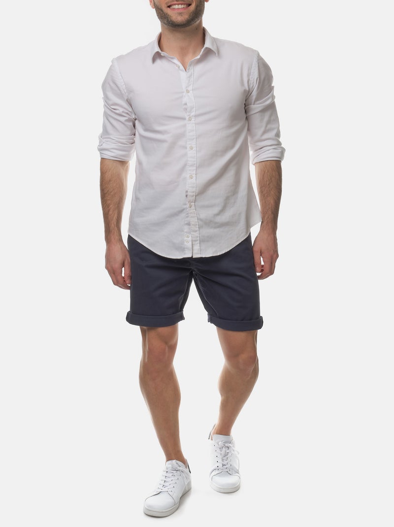 Bermuda chino uni Bleu marine - Kiabi