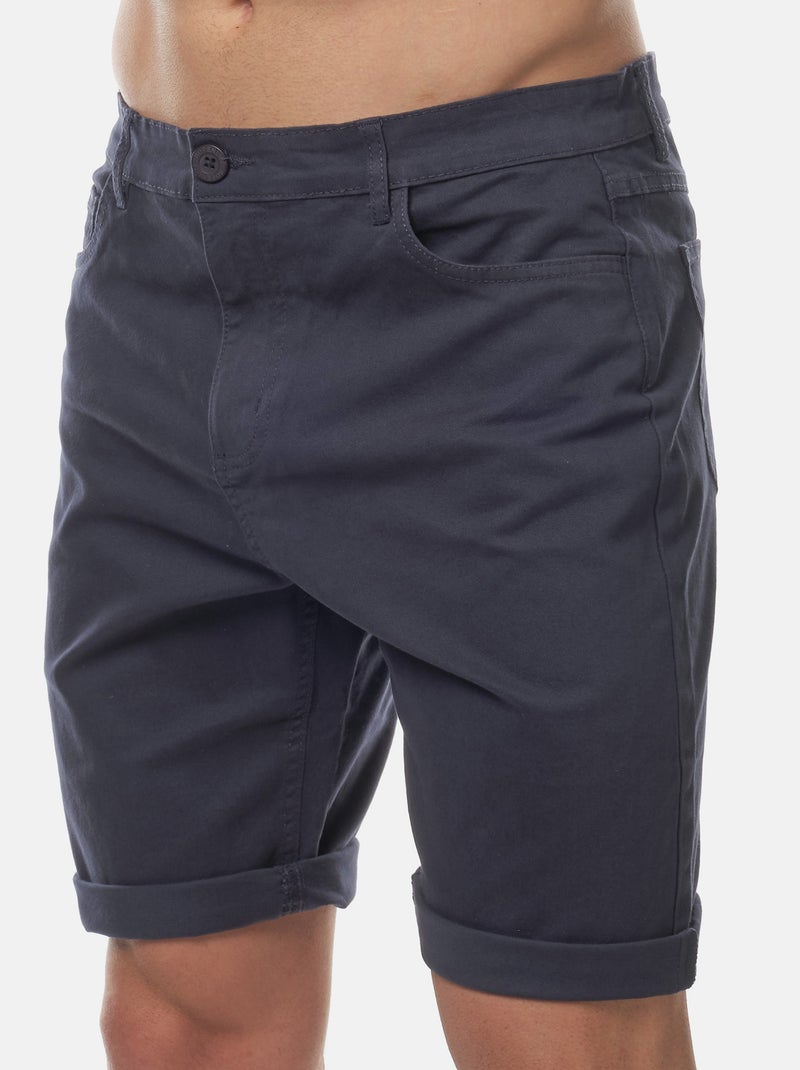 Bermuda chino uni Bleu marine - Kiabi