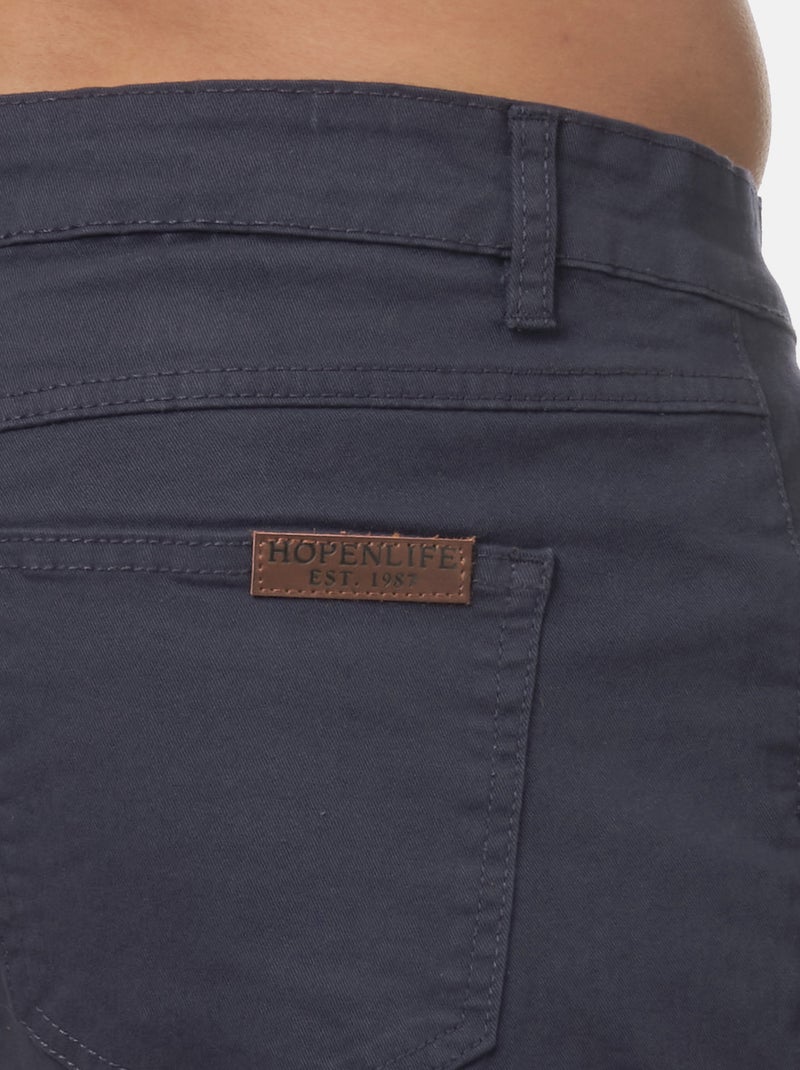 Bermuda chino uni Bleu marine - Kiabi