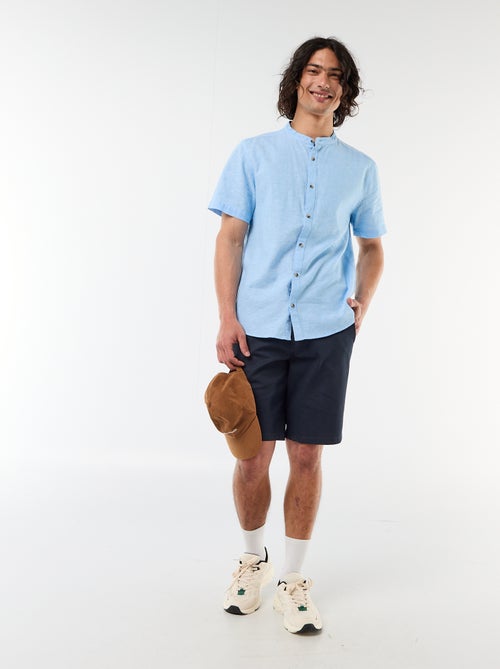 Bermuda chino uni en dobby - Kiabi