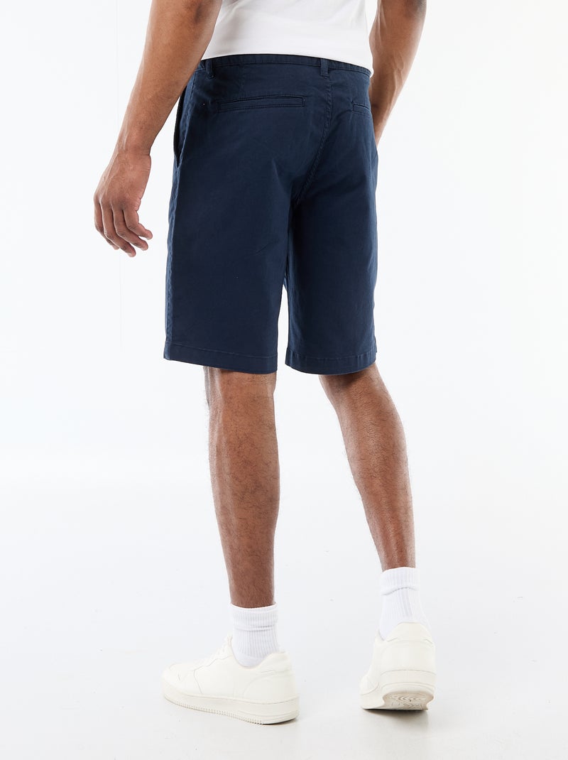Bermuda chino uni en twill Bleu - Kiabi
