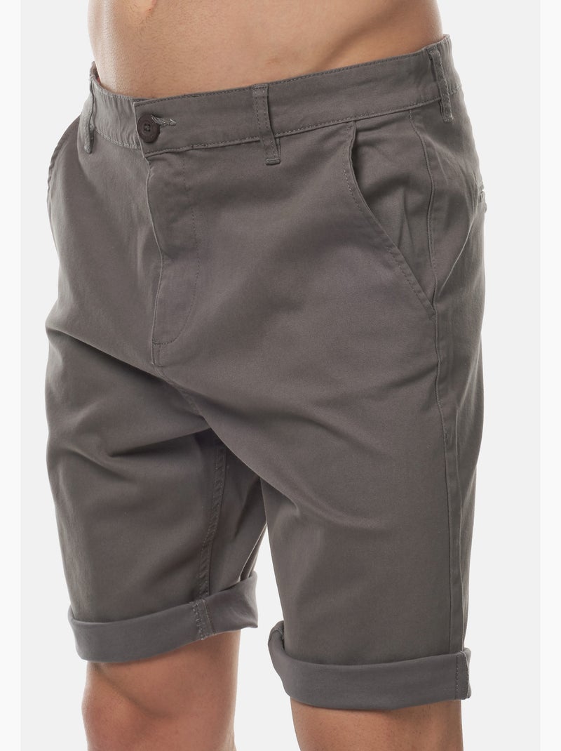 Bermuda chino uni Gris - Kiabi