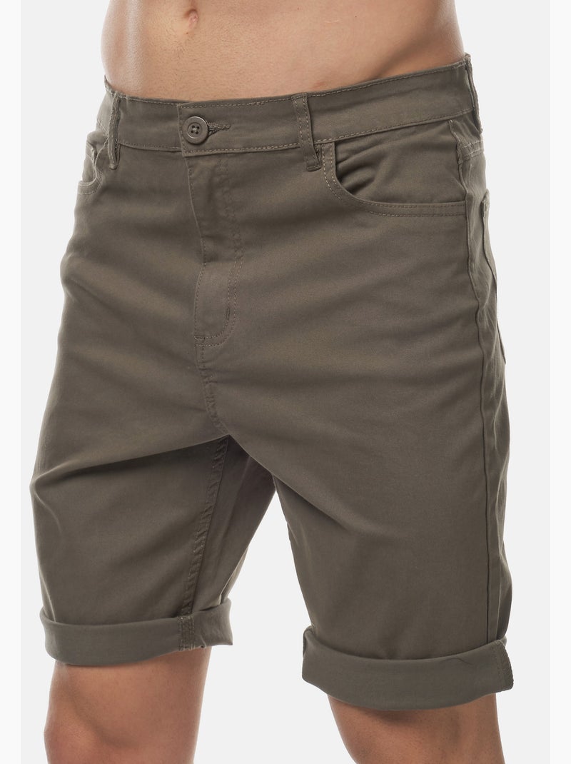 Bermuda chino uni Kaki - Kiabi