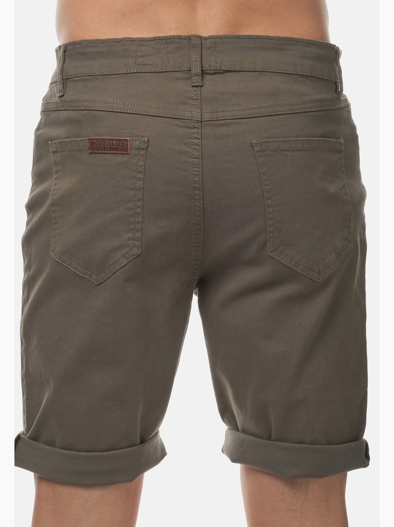 Bermuda chino uni Kaki - Kiabi