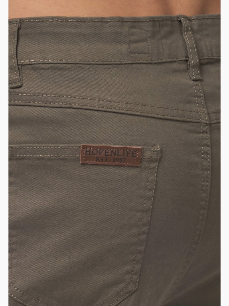 Bermuda chino uni Kaki - Kiabi