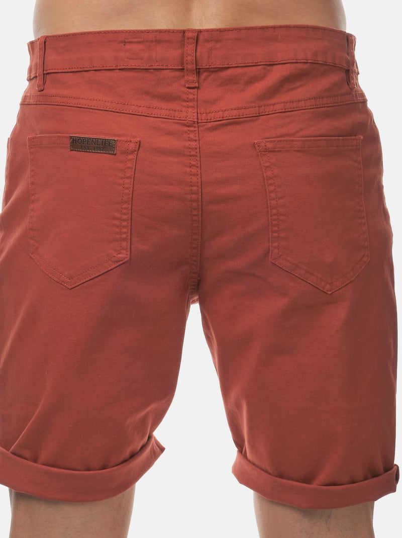 Bermuda chino uni Rouge - Kiabi