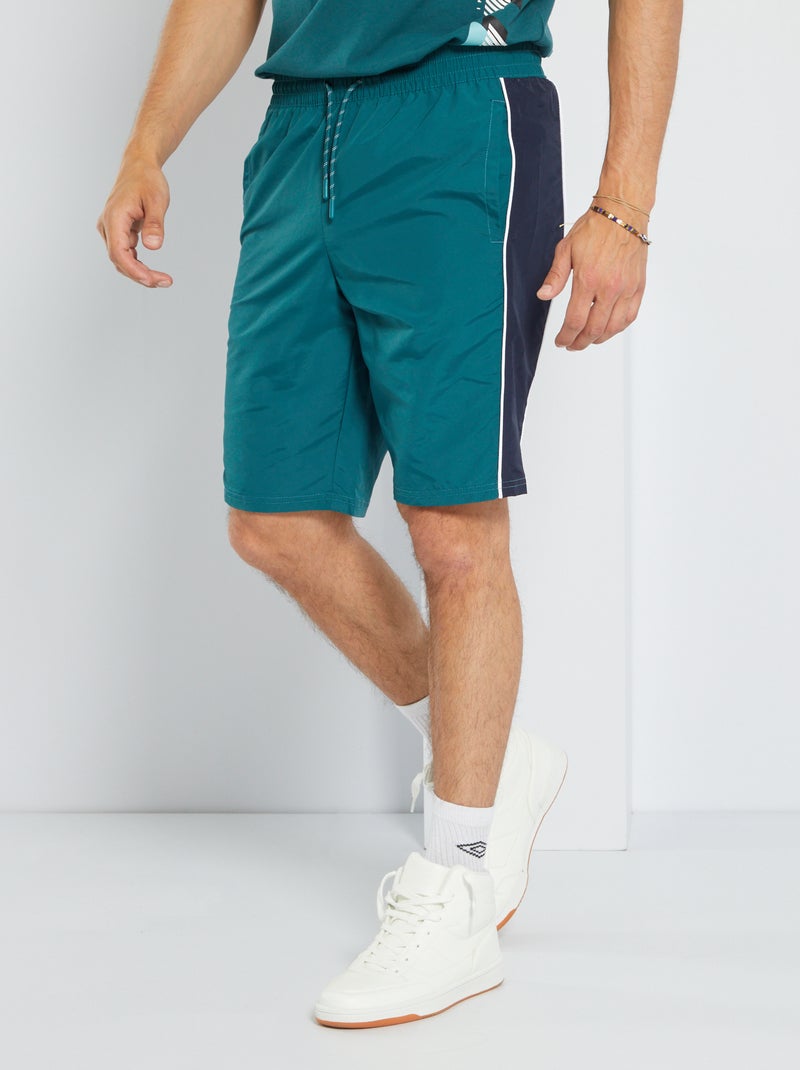 Bermuda color-block en nylon Vert - Kiabi