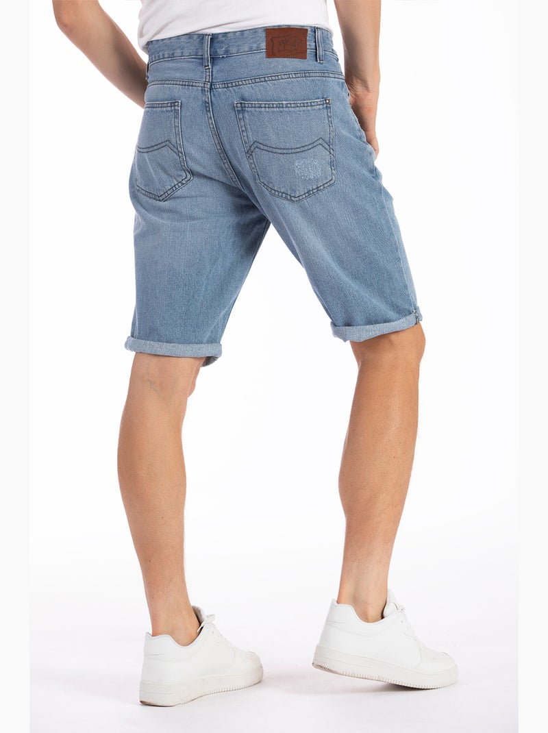 Bermuda coton coupe relax LINUS Bleu - Kiabi