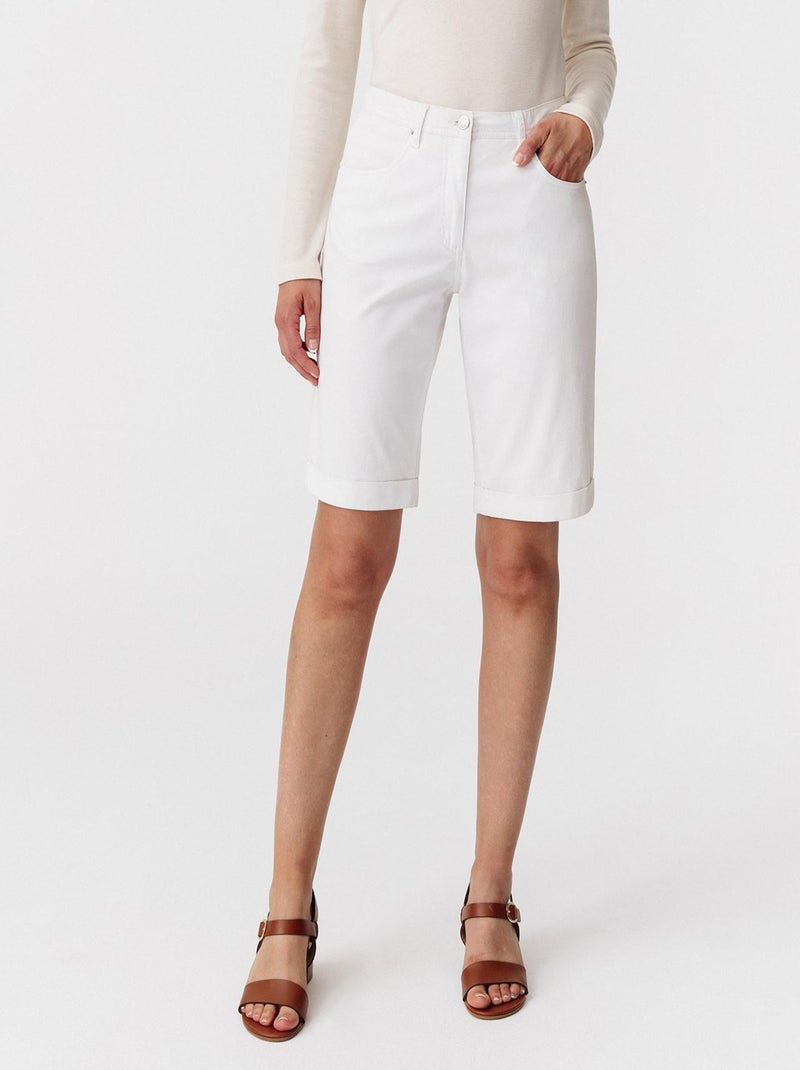 Bermuda coton extensible - Damart Blanc - Kiabi