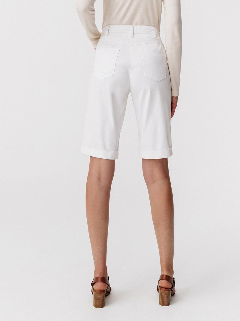 Bermuda coton extensible - Damart Blanc - Kiabi