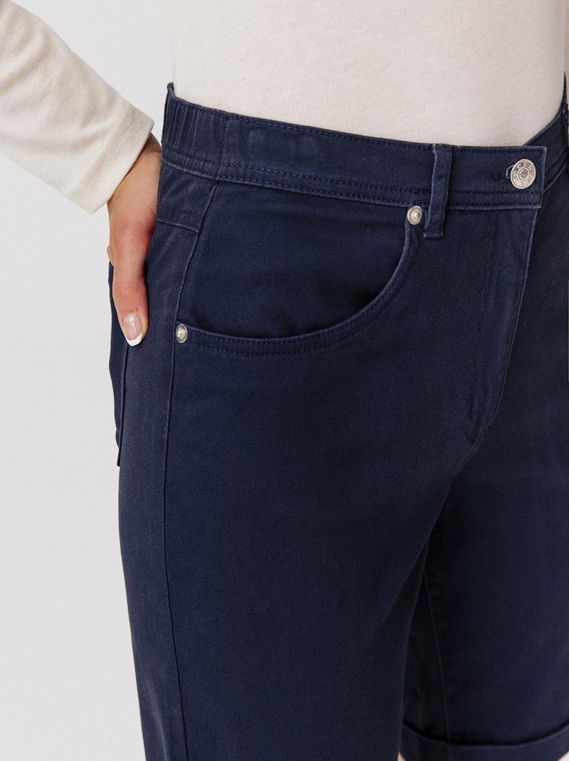 Bermuda coton extensible - Damart Bleu marine - Kiabi