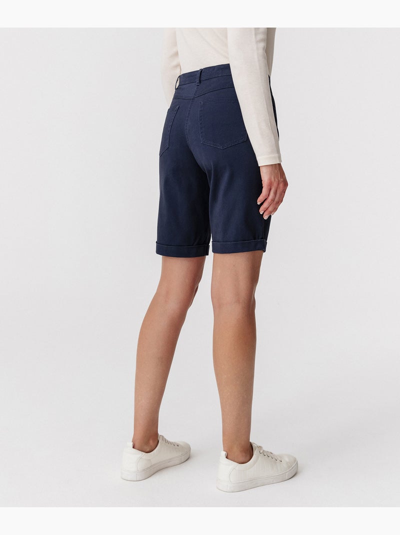 Bermuda coton extensible - Damart Bleu marine - Kiabi