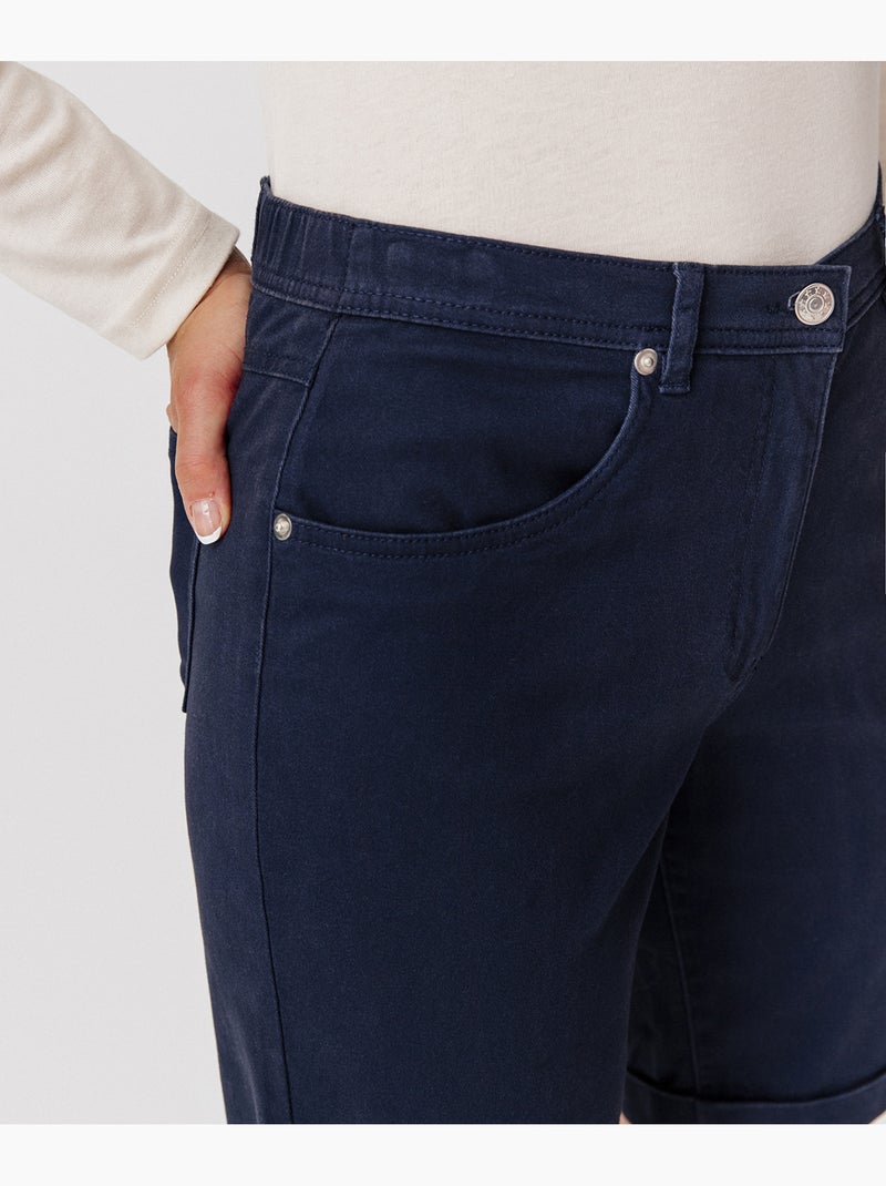 Bermuda coton extensible - Damart Bleu marine - Kiabi
