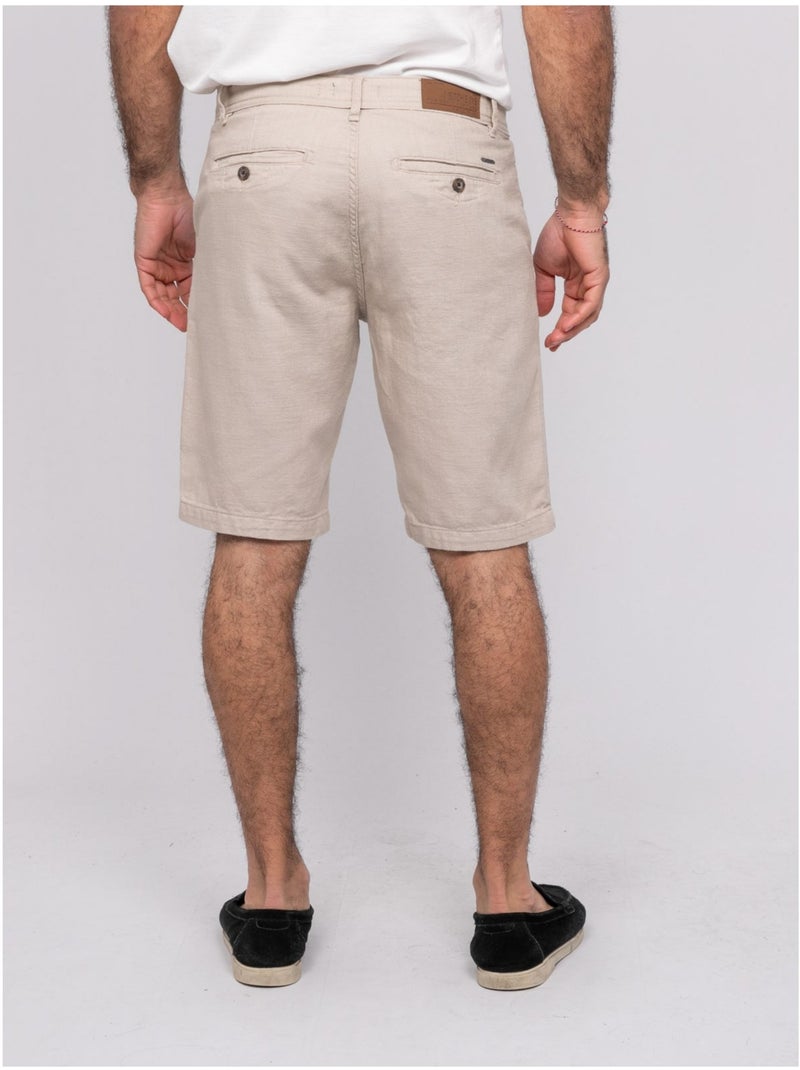 Bermuda coton slub BELKINO Beige - Kiabi