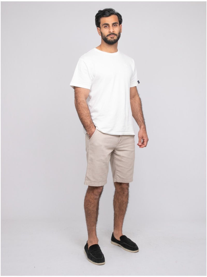Bermuda coton slub BELKINO Beige - Kiabi