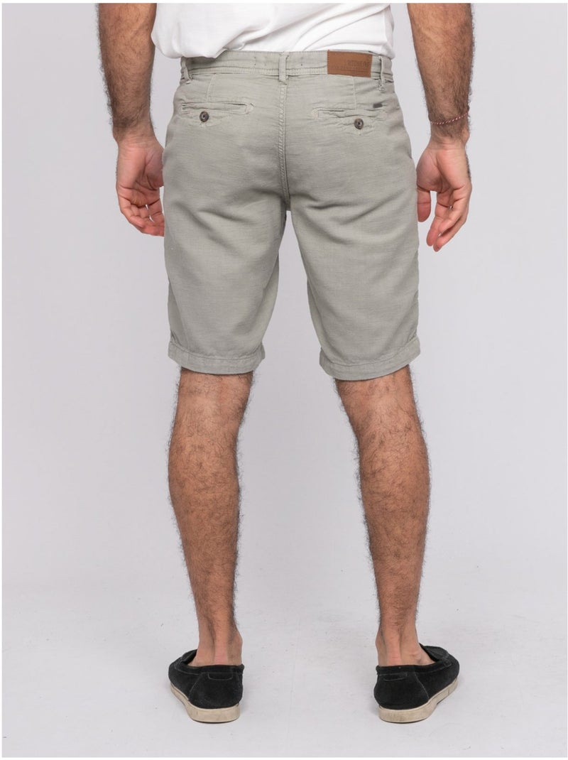 Bermuda coton slub BELKINO Vert clair - Kiabi