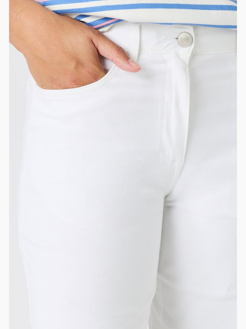 Bermuda coton stretch - Damart Blanc cassé - Kiabi