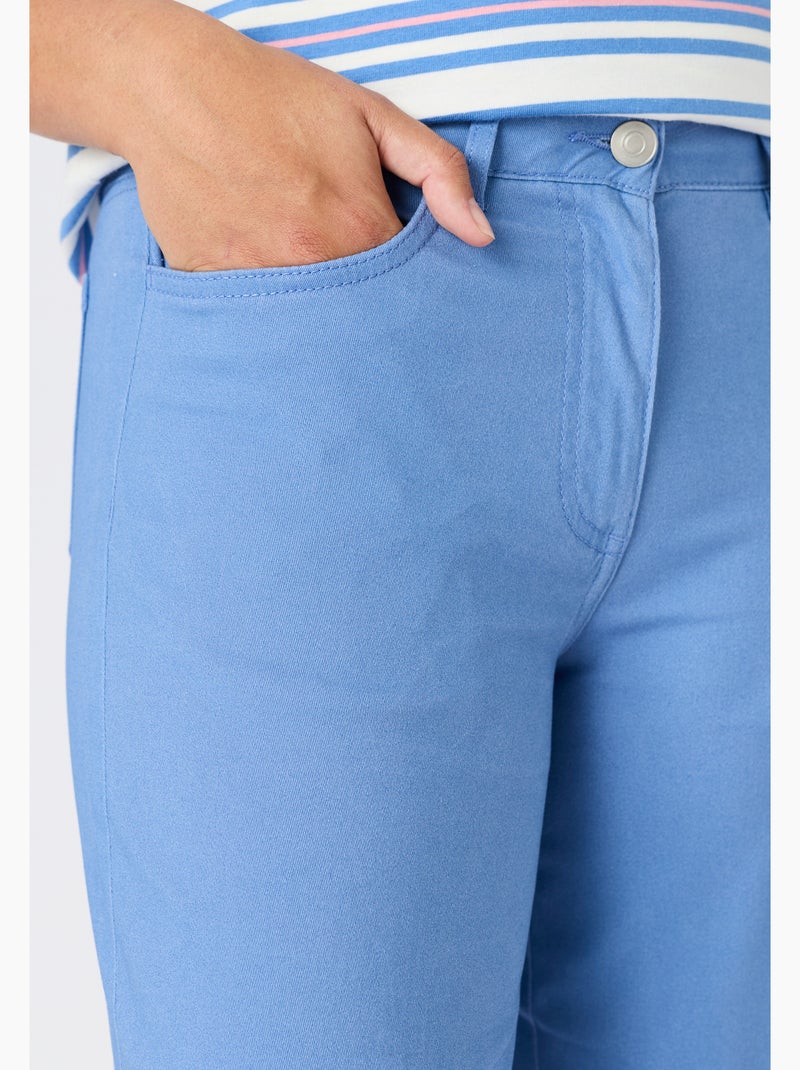Bermuda coton stretch - Damart Bleu clair - Kiabi