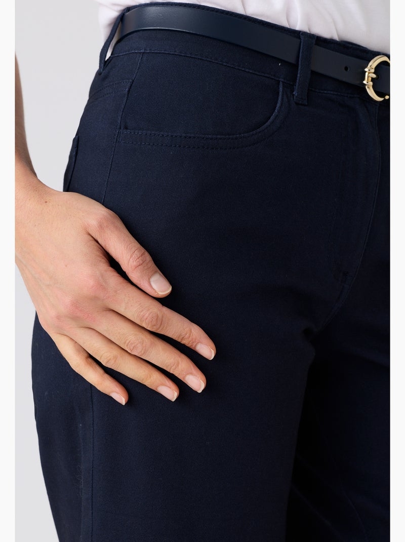 Bermuda coton stretch - Damart Bleu marine - Kiabi