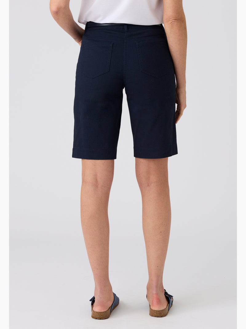Bermuda coton stretch - Damart Bleu marine - Kiabi