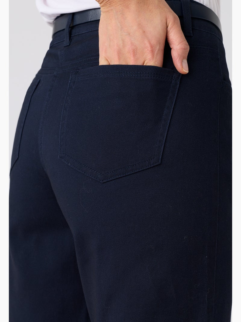 Bermuda coton stretch - Damart Bleu marine - Kiabi