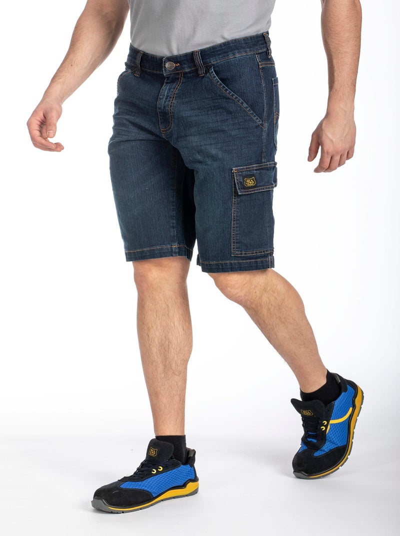 Bermuda coupe charpentier denim stretch DENIM 'Rica Lewis' Bleu - Kiabi