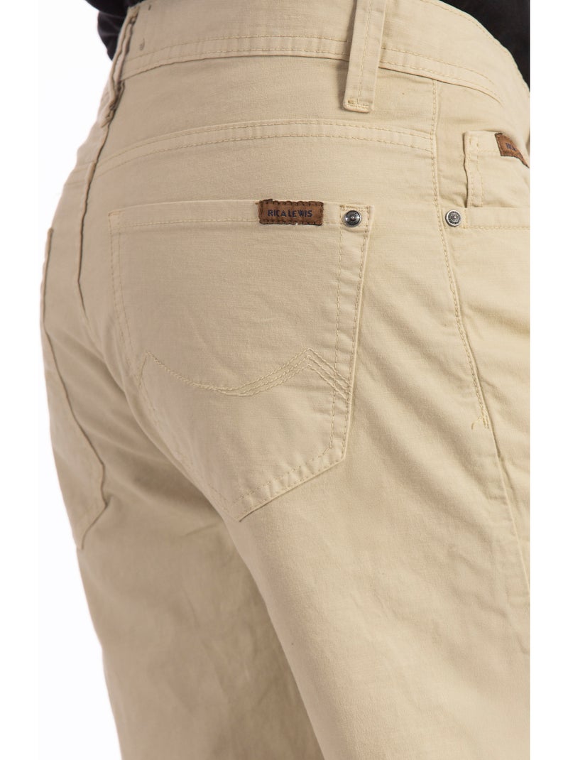 Bermuda coupe droite relax toile coton GENESYX Beige - Kiabi