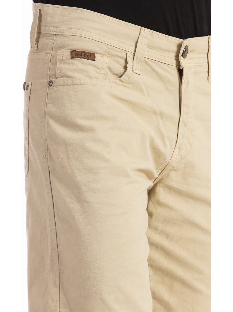 Bermuda coupe droite relax toile coton GENESYX Beige - Kiabi