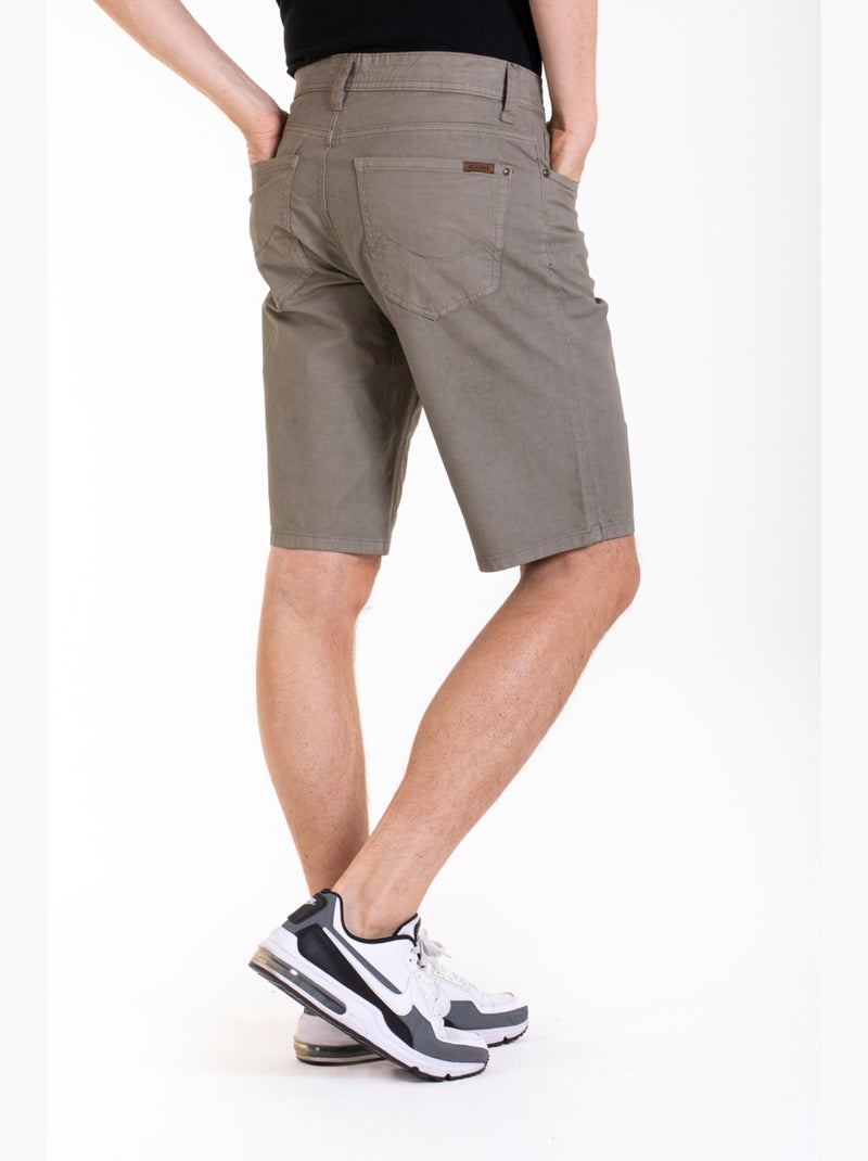 Bermuda coupe droite relax toile coton GENESYX Kaki - Kiabi