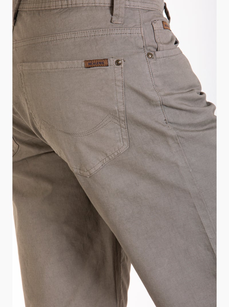 Bermuda coupe droite relax toile coton GENESYX Kaki - Kiabi