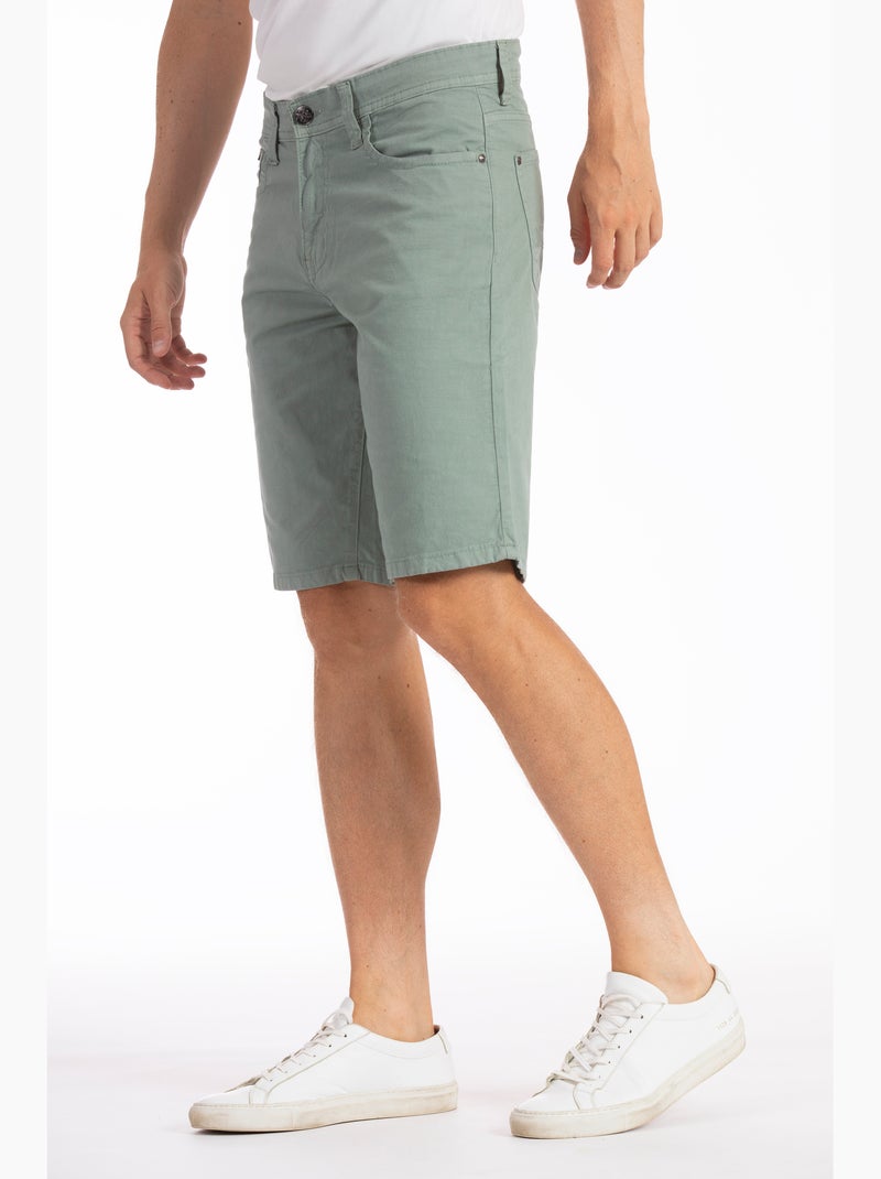 Bermuda coupe droite relax toile coton GENESYX Vert - Kiabi