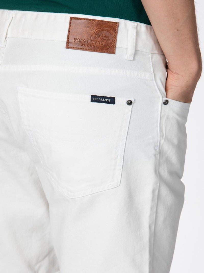 Bermuda coupe relax denim léger AMIR 'Rica Lewis' Blanc - Kiabi