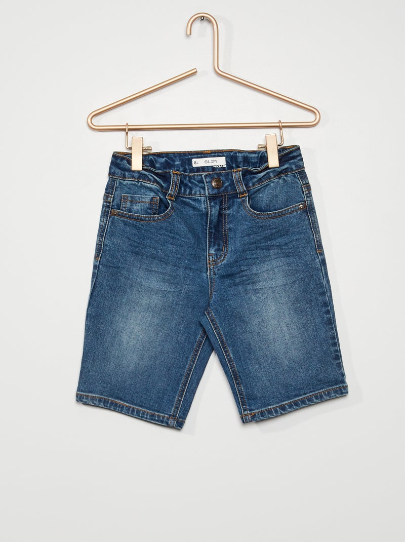 Bermuda coupe slim en jean bleu - Kiabi