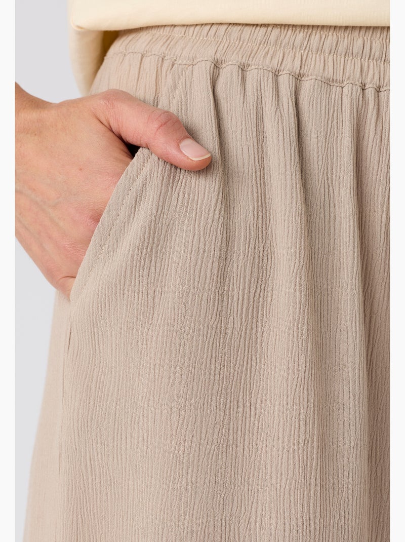 Bermuda crépon enfilable - Damart Marron - Kiabi