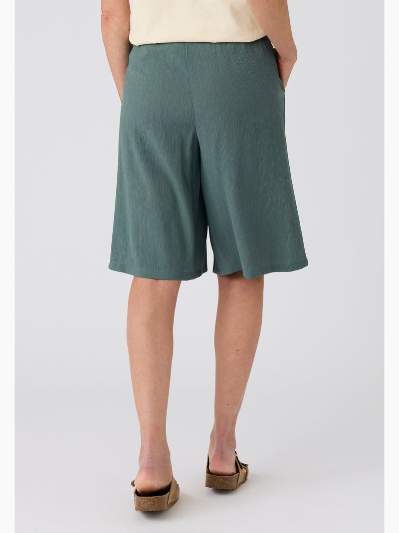 Bermuda crépon enfilable - Damart Vert - Kiabi