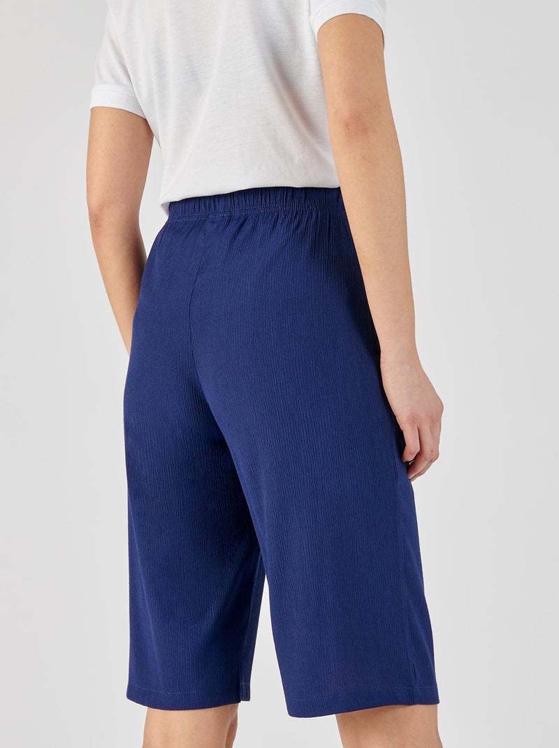 Bermuda crépon léger - Damart Bleu marine - Kiabi
