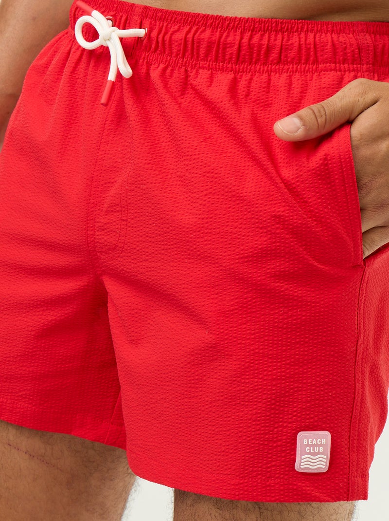 Bermuda de bain à 2 poches Rouge - Kiabi