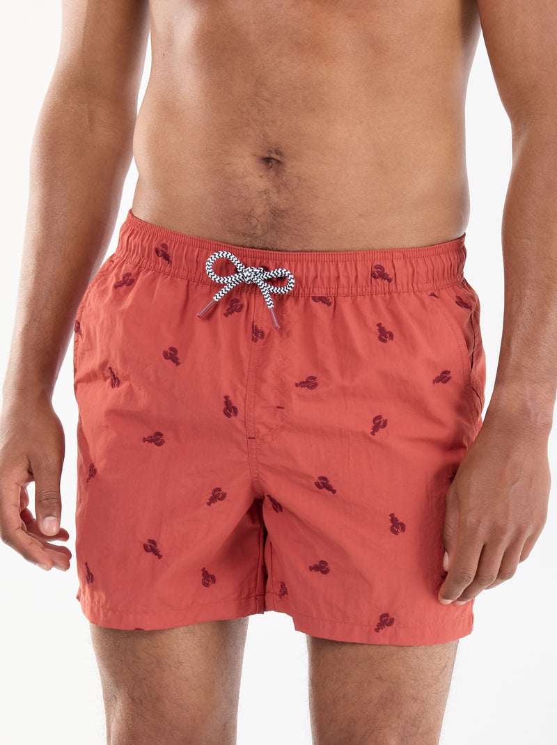 Bermuda de bain à motif Rouge - Kiabi
