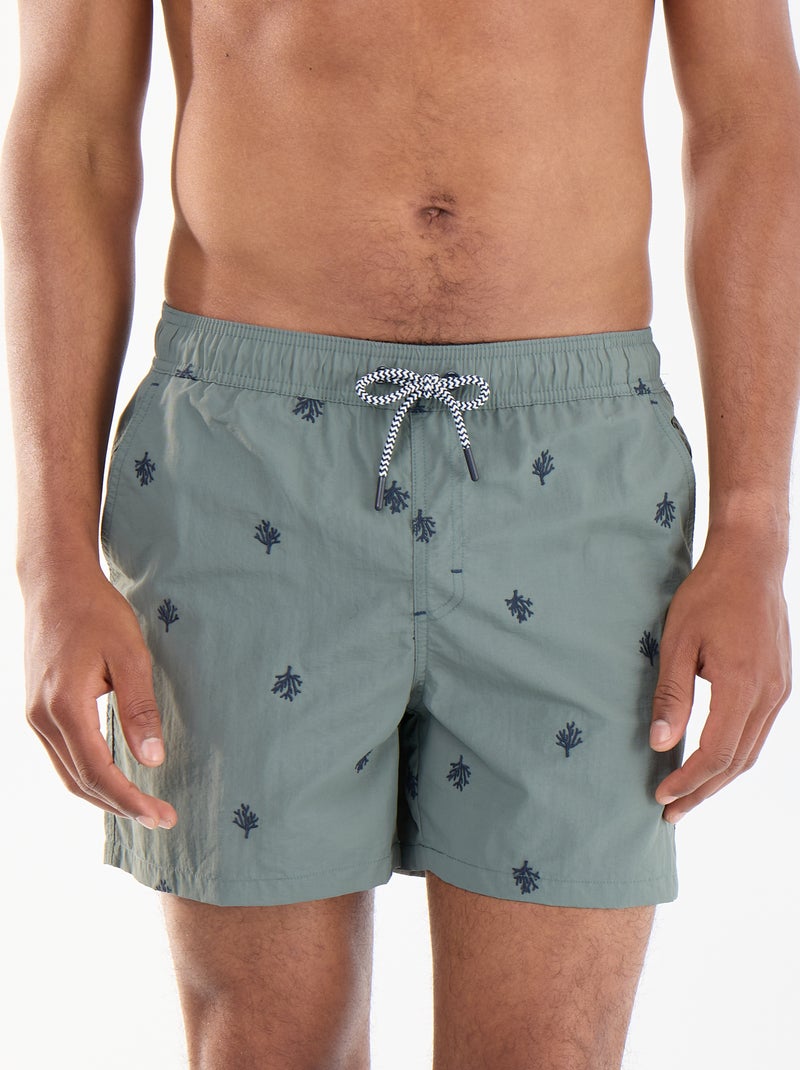 Bermuda de bain à motif Vert - Kiabi