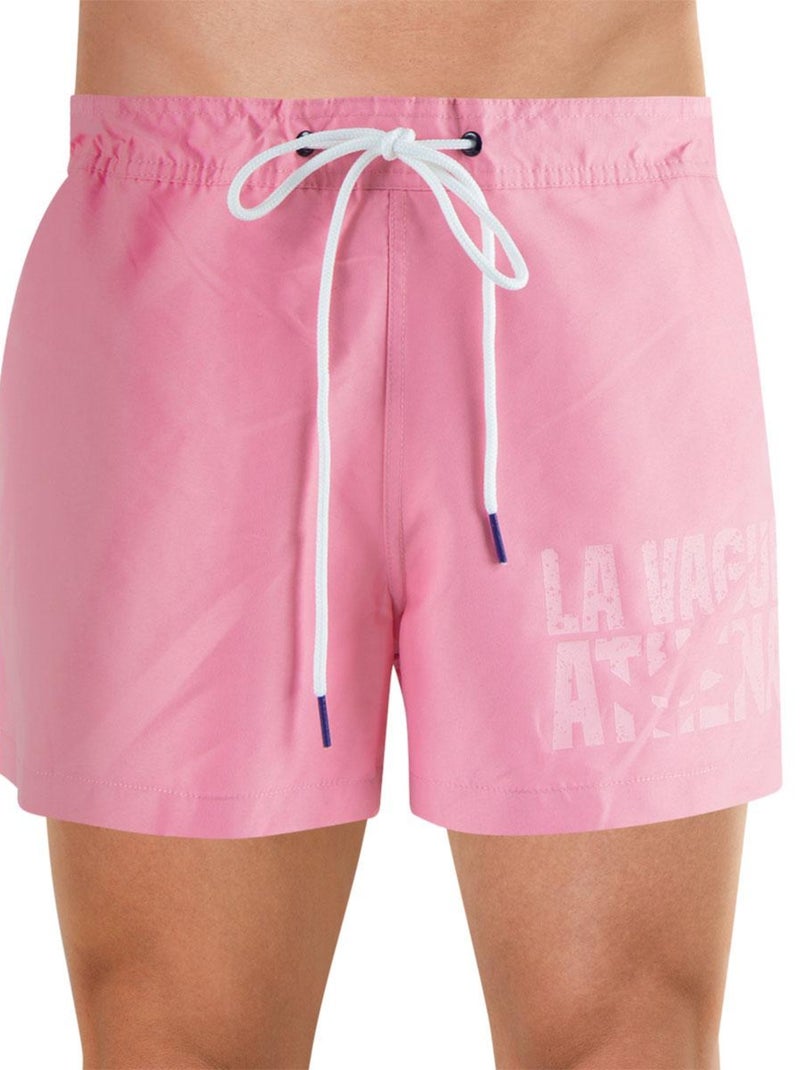 Bermuda de bain court homme Waves Rose clair - Kiabi