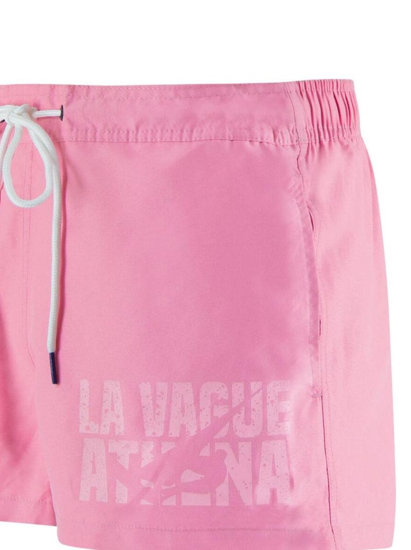 Bermuda de bain court homme Waves Rose clair - Kiabi