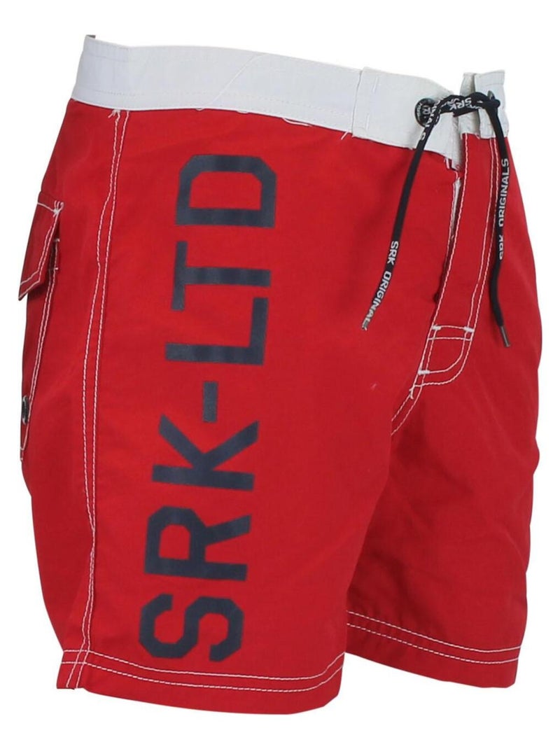 Bermuda de bain garçon ECOFRI - SRK Rouge - Kiabi