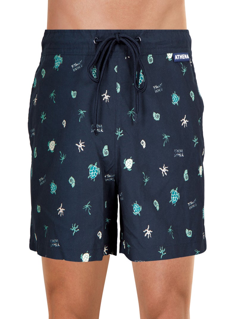 Bermuda de bain homme Summer Vibes Athena Noir Bleu - Kiabi